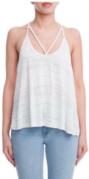 Just Because Off-White Strappy Tank Top -  cozycouturew