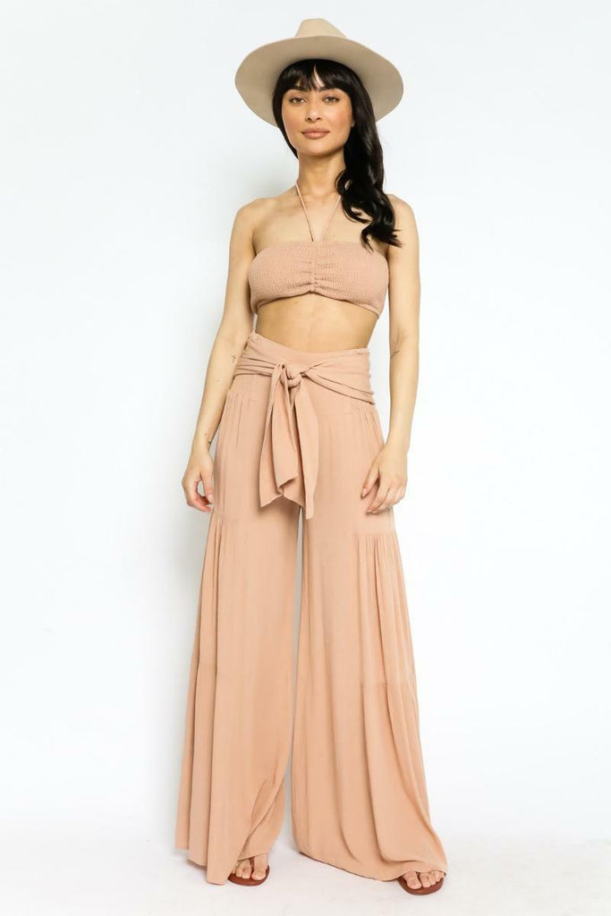 By The Shore Sandy Beige Two-Piece Jumpsuit -  cozycouturew