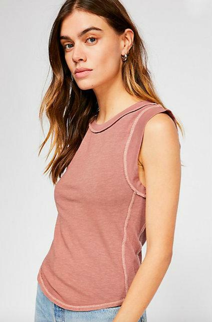 Free People We The Free Go To Dusty Pink Tank Top -  cozycouturew
