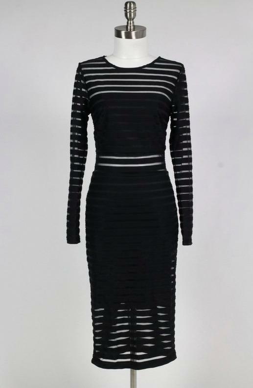 Limitless Shadow Striped Midi Dress -  cozycouturew
