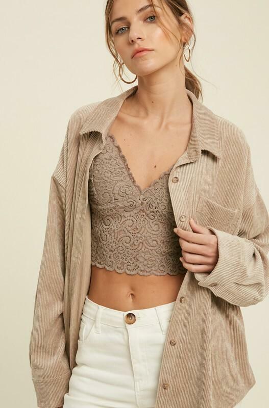 Going Places Mocha Long Sleeve Button-Up Top -  cozycouturew